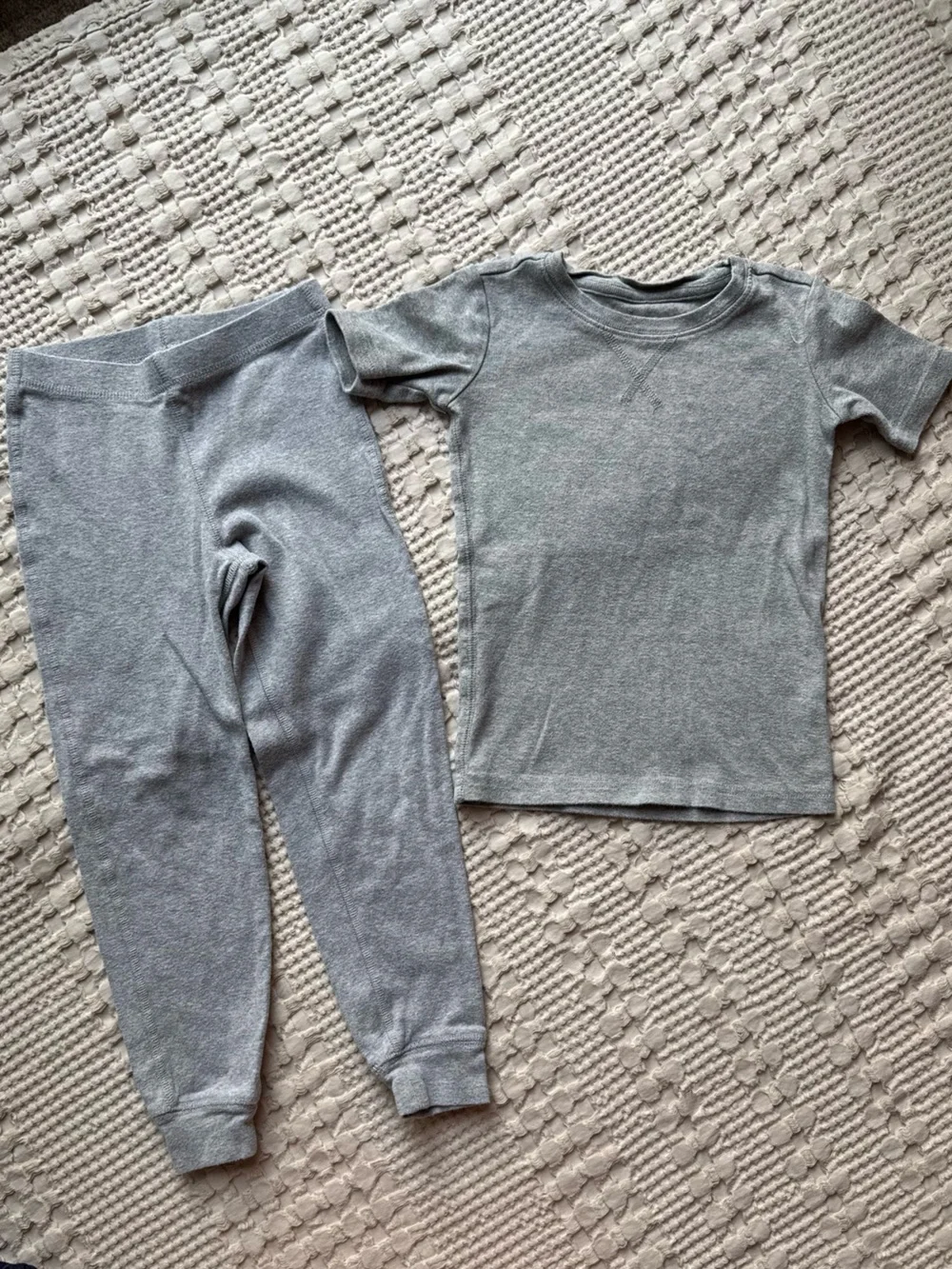 Primary Kids Short Sleeve Pajama Sets - Navy & Gray. 4-5 Years